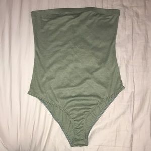 green tube top body suit